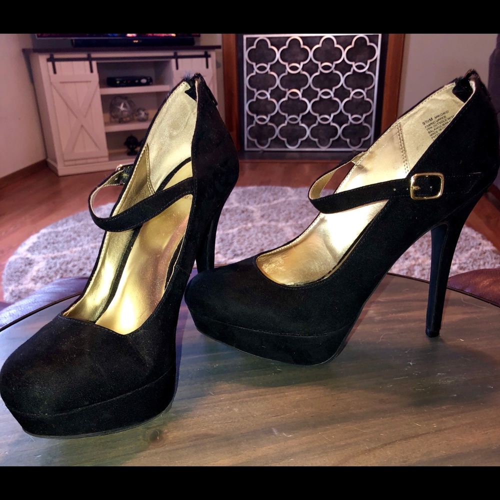 Madden Girl Suede Platform Strap Pumps